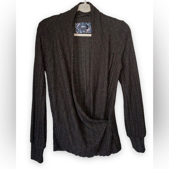 MAEVE Anthropologie Rafaela Hacci Surplice Top Brown Size Small - Picture 2 of 9